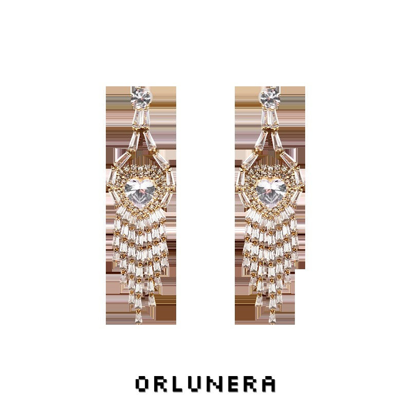 Élan Tassel Crystal Clip-On Drop Earrings product image
