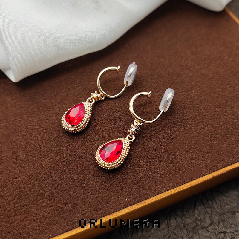 Lumière Teardrop Crystal Clip-On Earrings product image