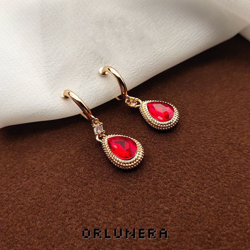Lumière Teardrop Crystal Clip-On Earrings product image