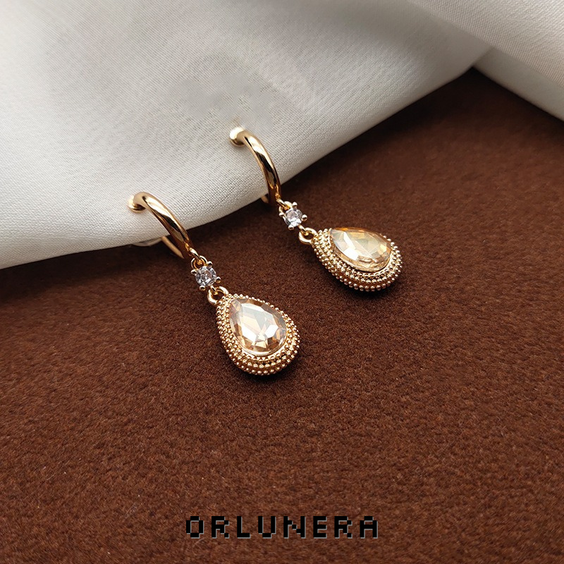 Lumière Teardrop Crystal Clip-On Earrings product image