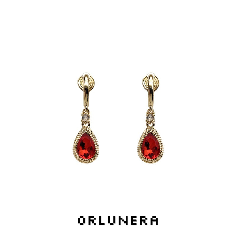 Lumière Teardrop Crystal Clip-On Earrings product image