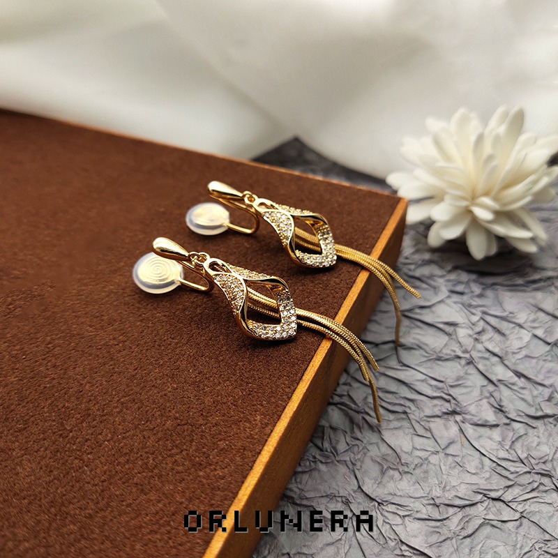 Vesper Tassel Diamond-Shaped Clip-On Drop Earrings product image