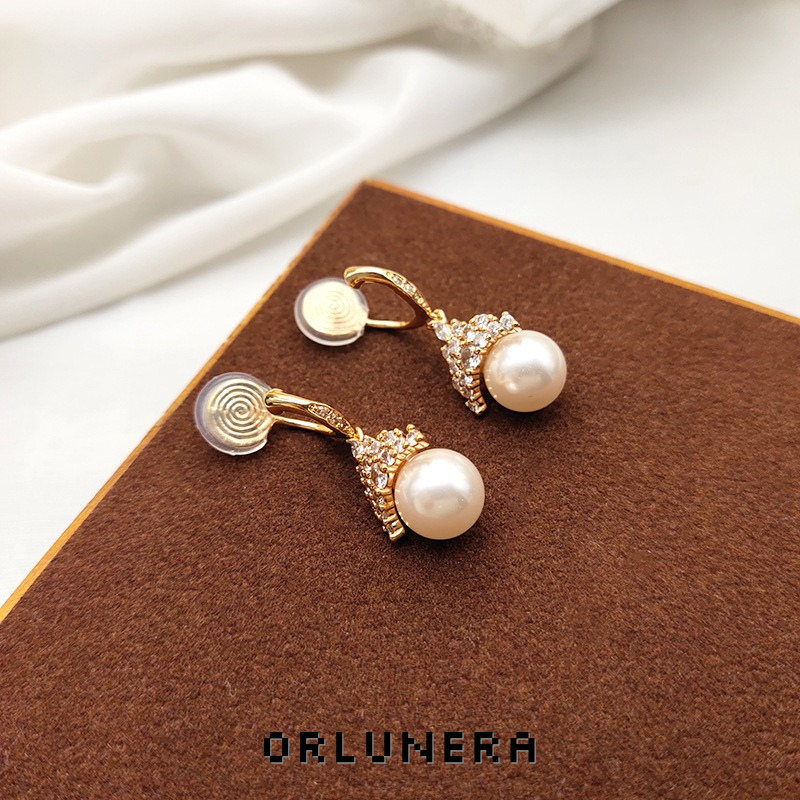 Celeste Pearl Crown Crystal Stud Earrings product image
