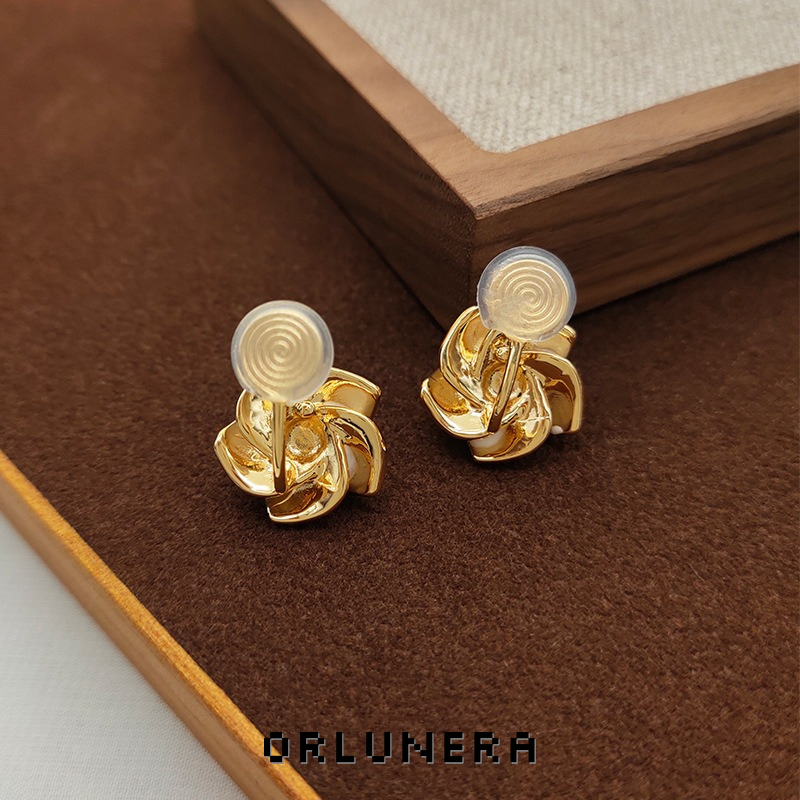 Celeste Camellia Floral Pearl Clip-On Earrings product image