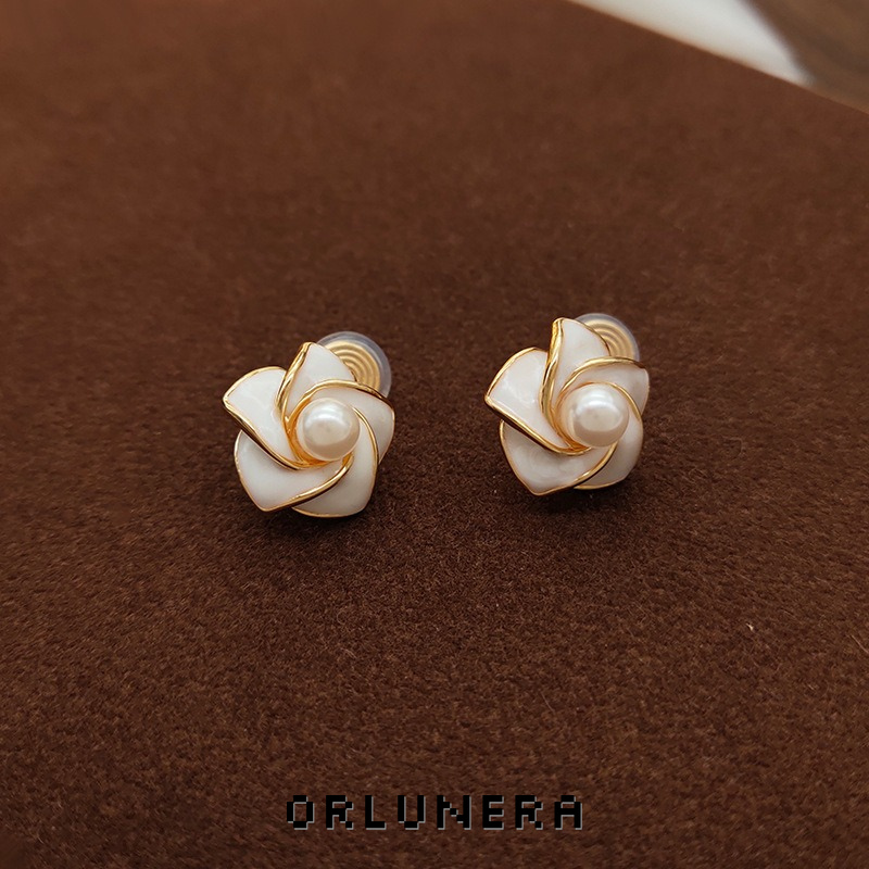 Celeste Camellia Floral Pearl Clip-On Earrings product image