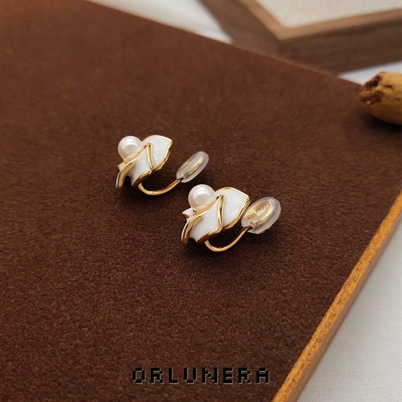 Celeste Camellia Floral Pearl Clip-On Earrings product image