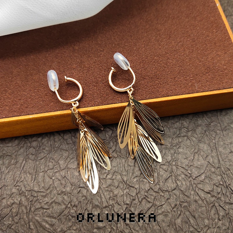 Noelle Tassel Wing Clip-On Drop Earrings product image