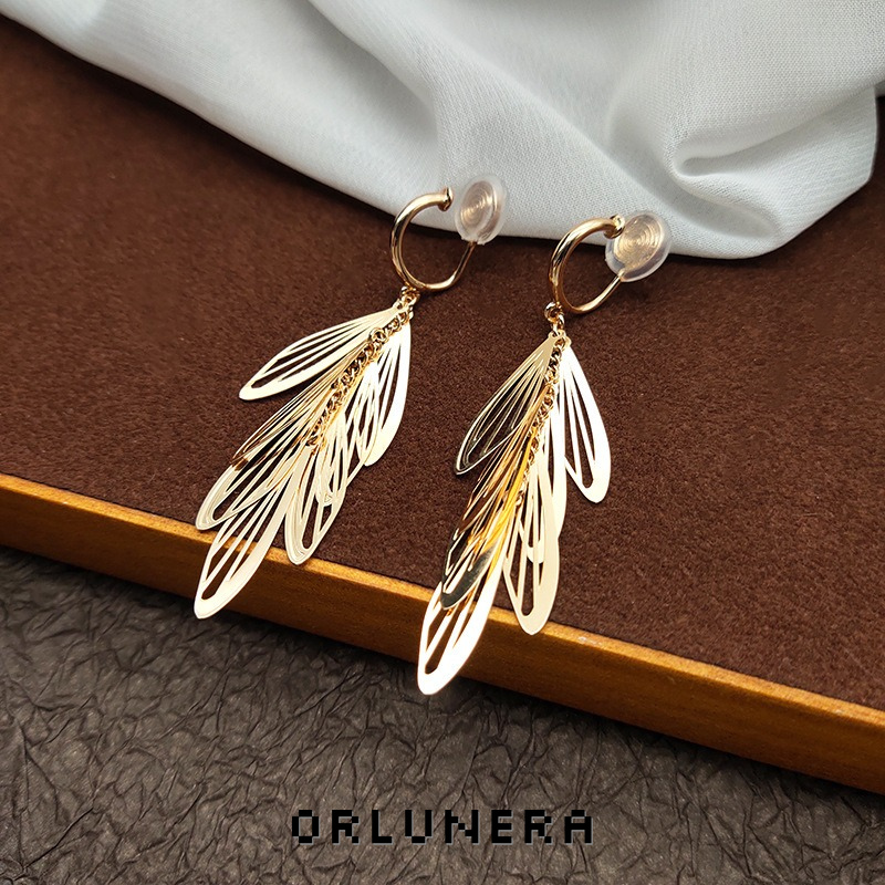 Noelle Tassel Wing Clip-On Drop Earrings product image