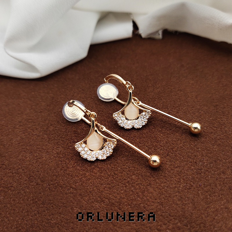 Celeste Fan Cat-Eye Clip-On Drop Earrings product image