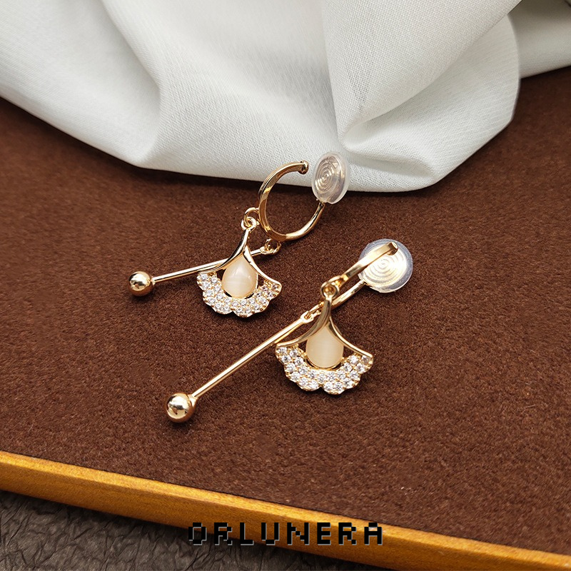 Celeste Fan Cat-Eye Clip-On Drop Earrings product image