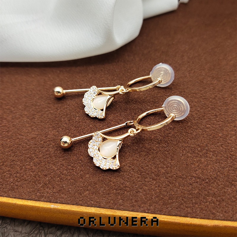 Celeste Fan Cat-Eye Clip-On Drop Earrings product image