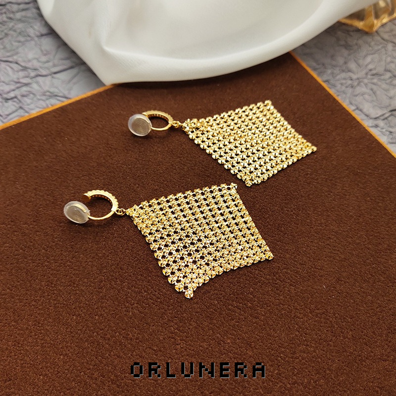 Amara Diamond-Shaped Geometric Clip-On Earrings product image