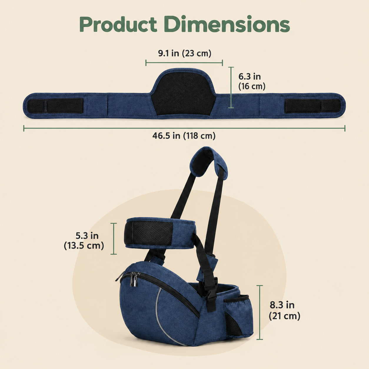 Hip seat baby carrier dimensions