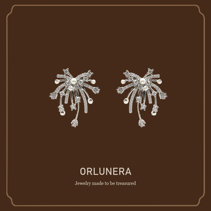 Seren Pearl Crystal Starburst Clip-On Earrings Orlunera cover