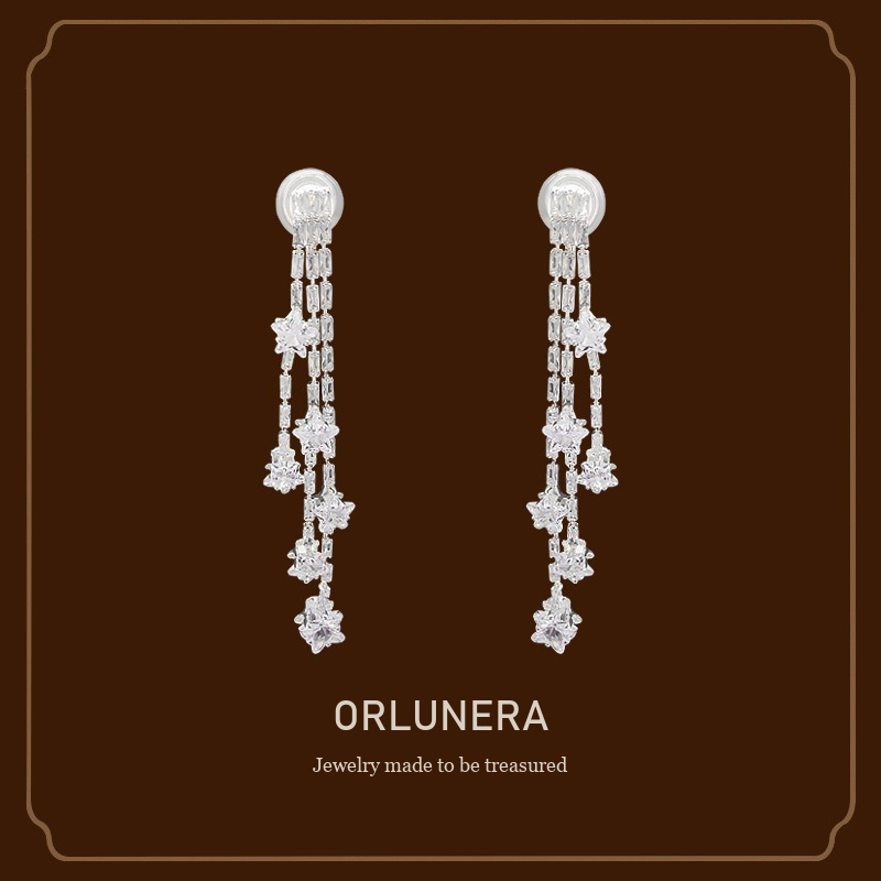 Vesper Star Crystal Clip-On Earrings Orlunera cover