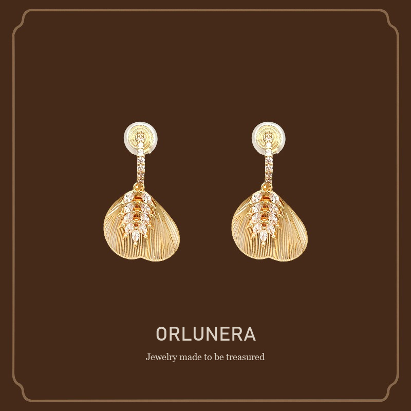 Seren Leaf Clip-On Drop Earrings Orlunera cover