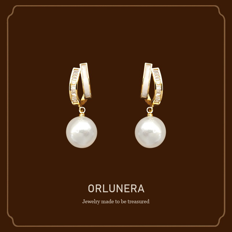 Seren Pearl Clip-On Drop Earrings Orlunera cover