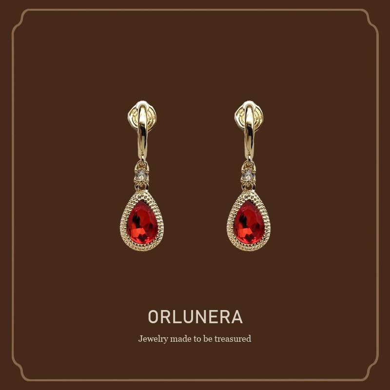 Lumière Teardrop Crystal Clip-On Earrings Orlunera cover