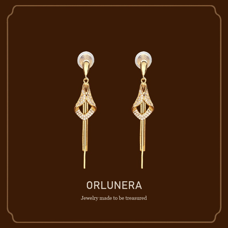 Vesper Tassel Diamond-Shaped Clip-On Drop Earrings Orlunera cover