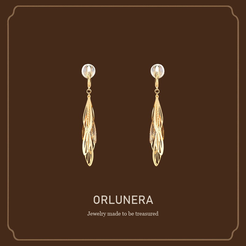 Noelle Tassel Wing Clip-On Drop Earrings Orlunera cover