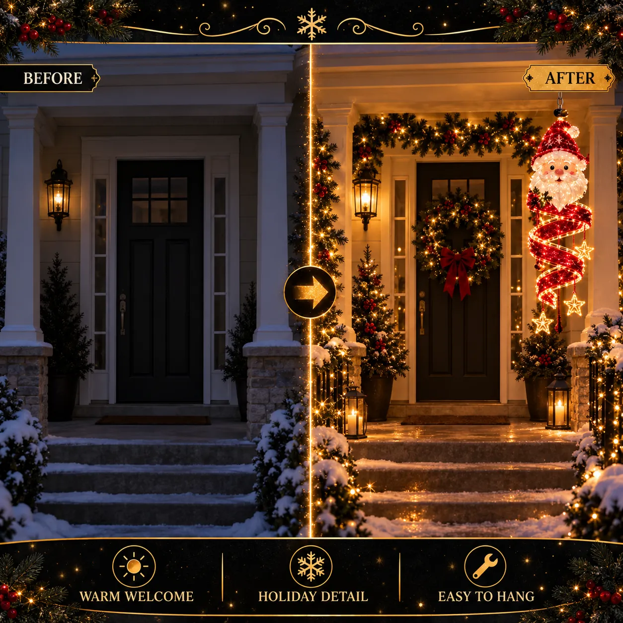 ⏳ Last Day 50% OFF – 🎄 Christmas Magic Spiral™ LED Hanging Light | 9 Festive Designs