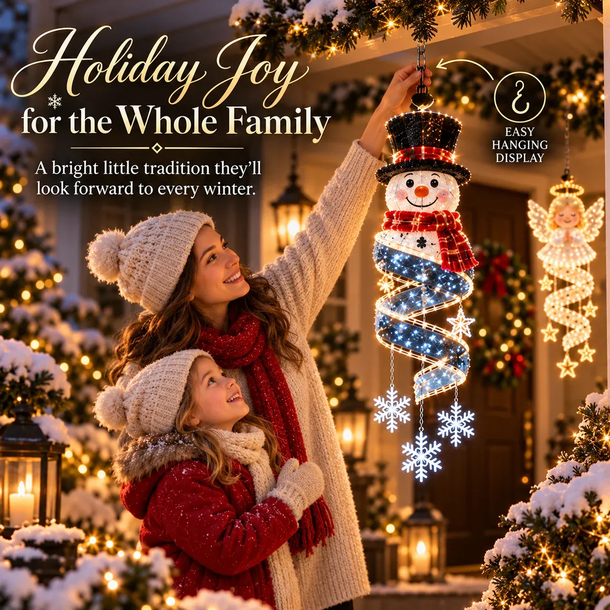 ⏳ Last Day 50% OFF – 🎄 Christmas Magic Spiral™ LED Hanging Light | 9 Festive Designs