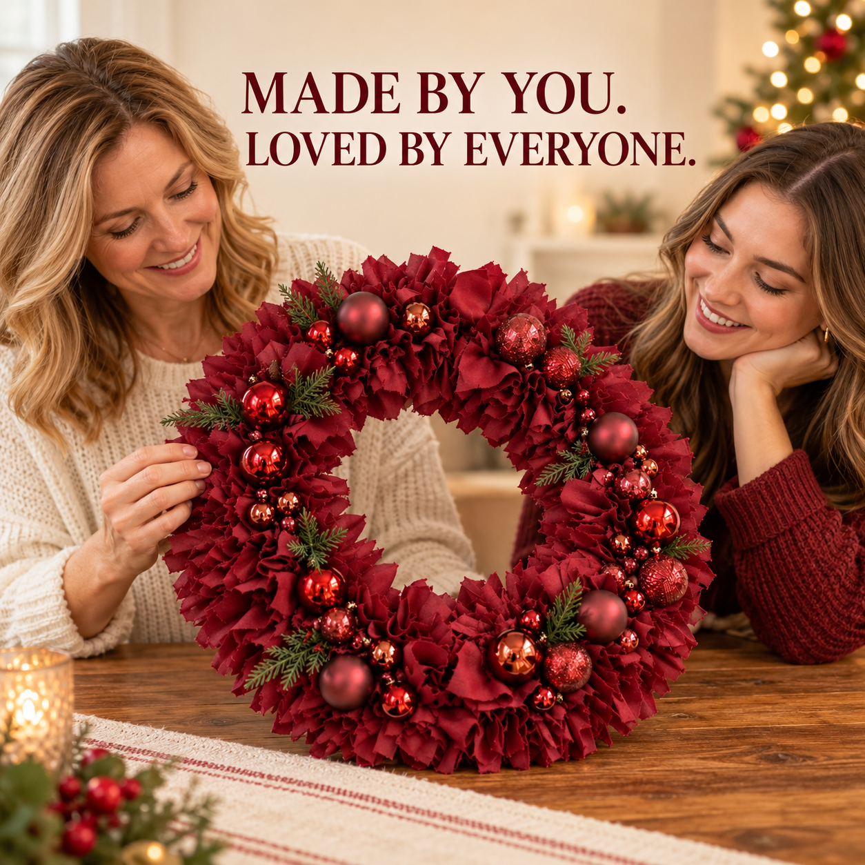 DIY Burgundy Christmas Wreath Kit — Make Your Door Feel Like Christmas
