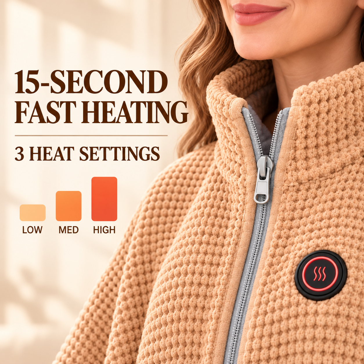 15-second fast heating and three heat settings