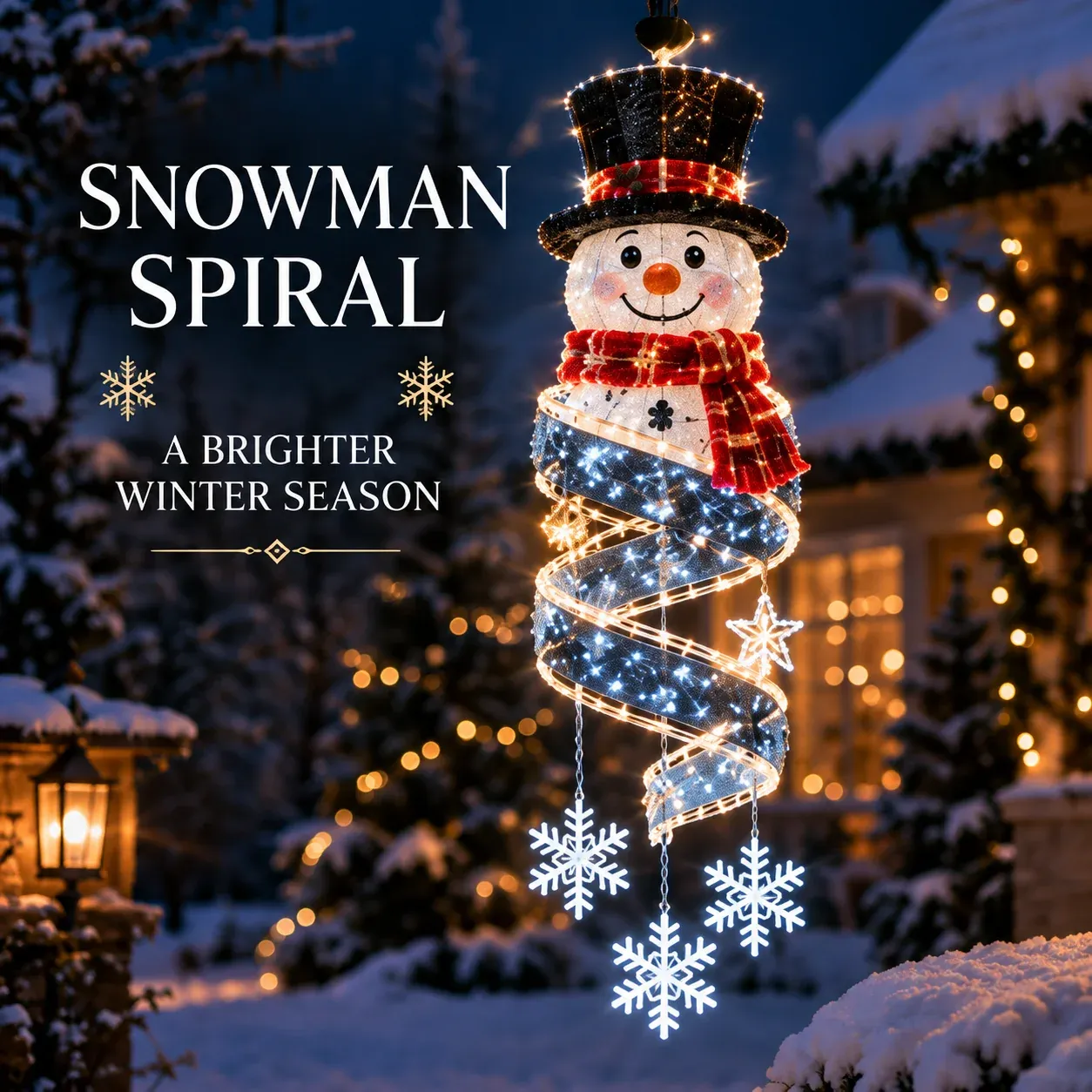 ⏳ Last Day 50% OFF – 🎄 Christmas Magic Spiral™ LED Hanging Light | 9 Festive Designs
