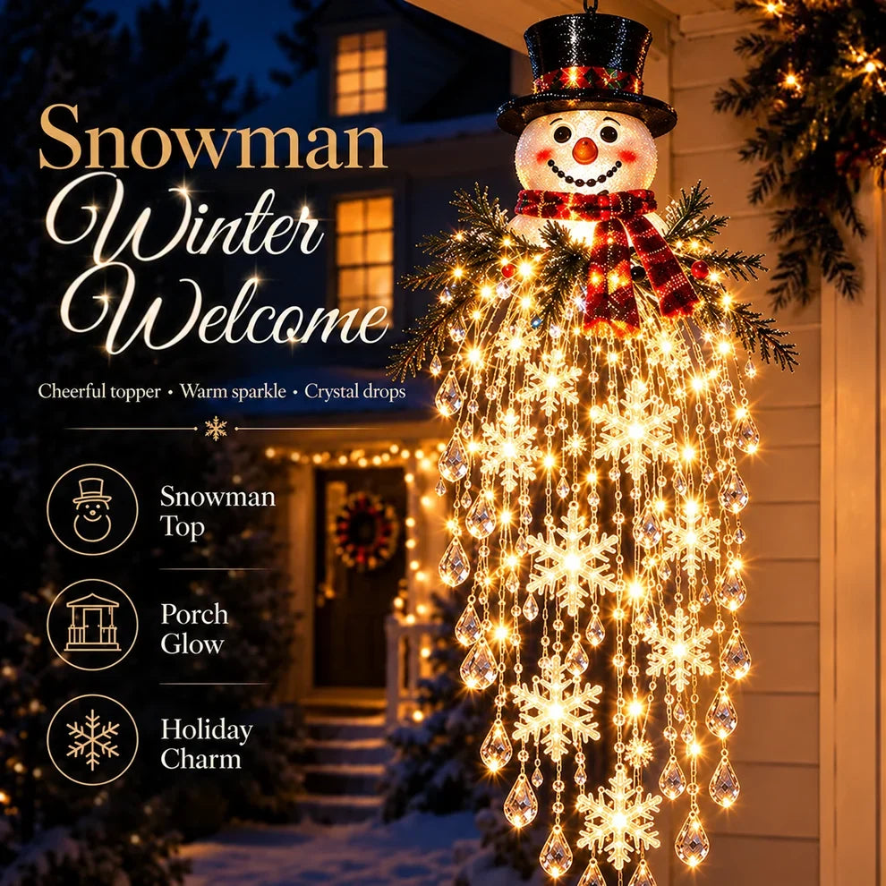 🔥 LAST DAY 50% OFF 🔥 Crystal Cascade Christmas Light– Hanging Snowflake & Crystal LED Porch Decor ✨❄️