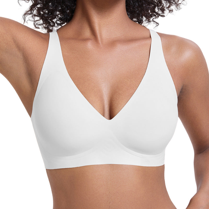 🔥Womens Comfortable Wireless Bras Push Up Bralettes Seamless Tshirts Bras Deep V Everyday Bras