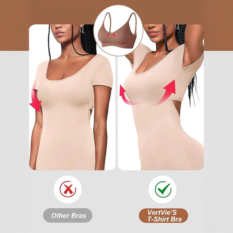🔥Womens Comfortable Wireless Bras Push Up Bralettes Seamless Tshirts Bras Deep V Everyday Bras
