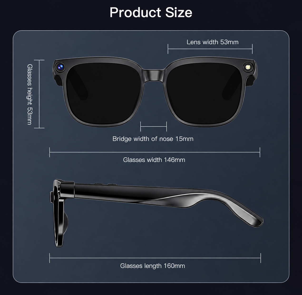 Lightweight smart glasses for comfortable everyday fit