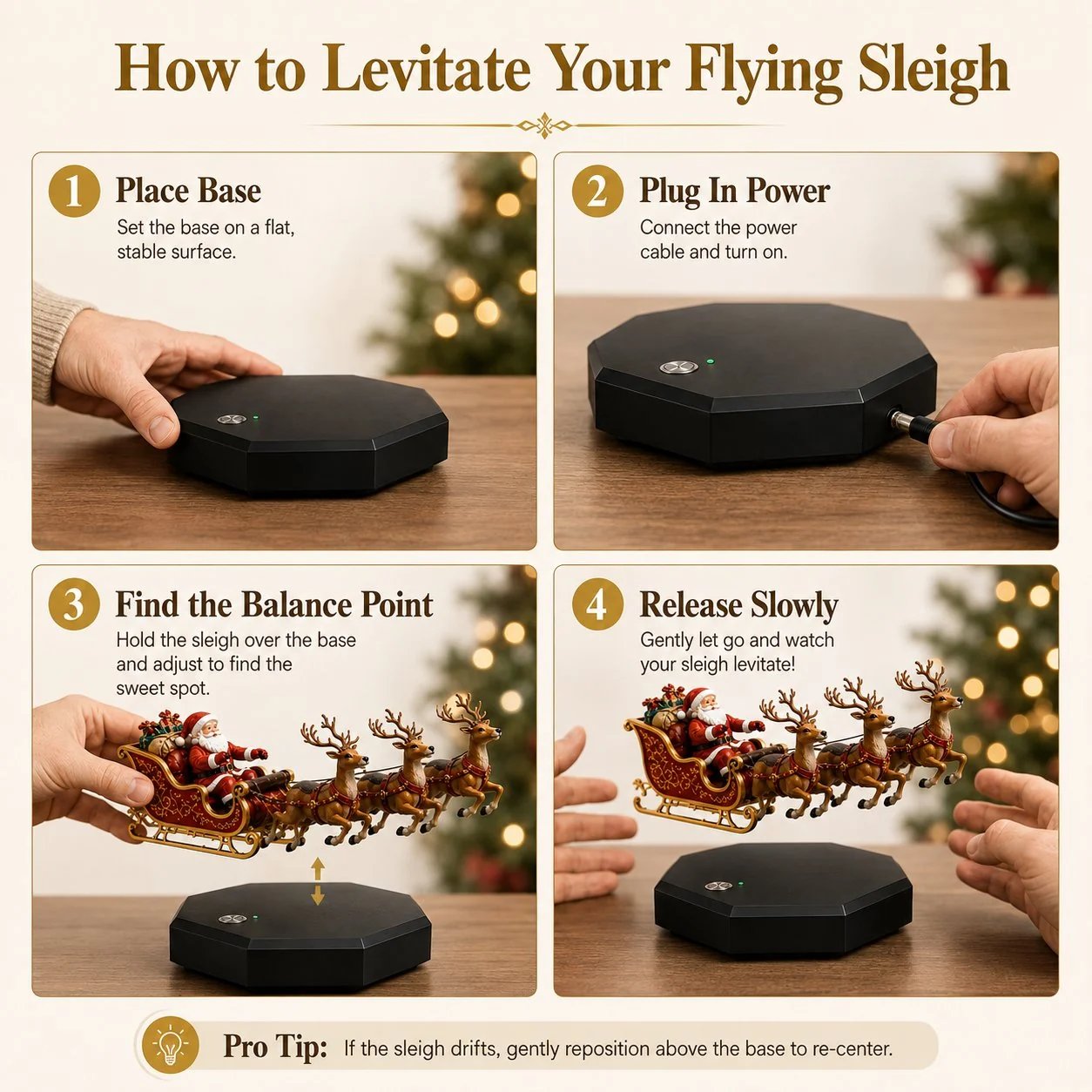 🔥LAST DAY 50% OFF🔥🎅 Santa's Flying Sleigh — Magnetic Levitation Christmas Display ✨