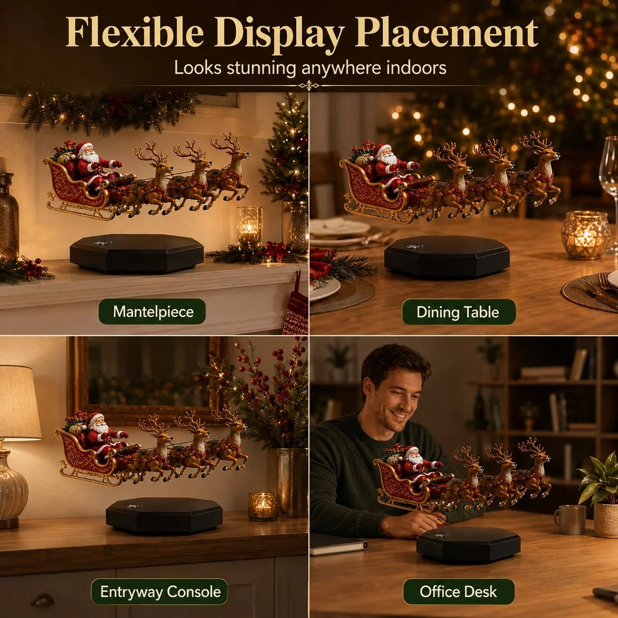 🔥LAST DAY 50% OFF🔥🎅 Santa's Flying Sleigh — Magnetic Levitation Christmas Display ✨