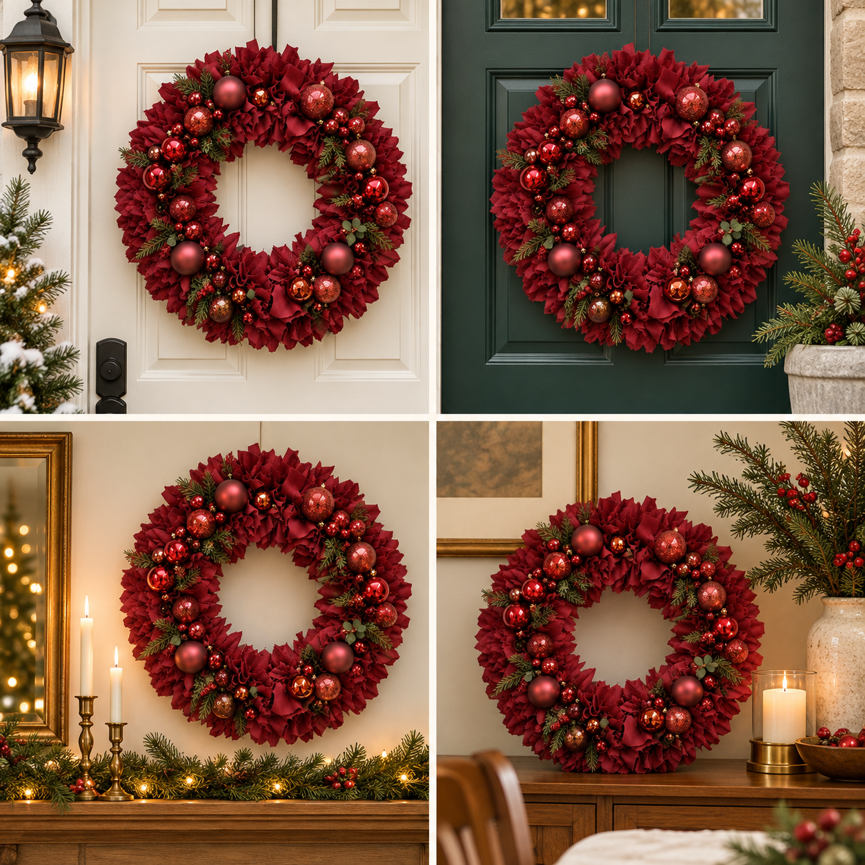 DIY Burgundy Christmas Wreath Kit — Make Your Door Feel Like Christmas