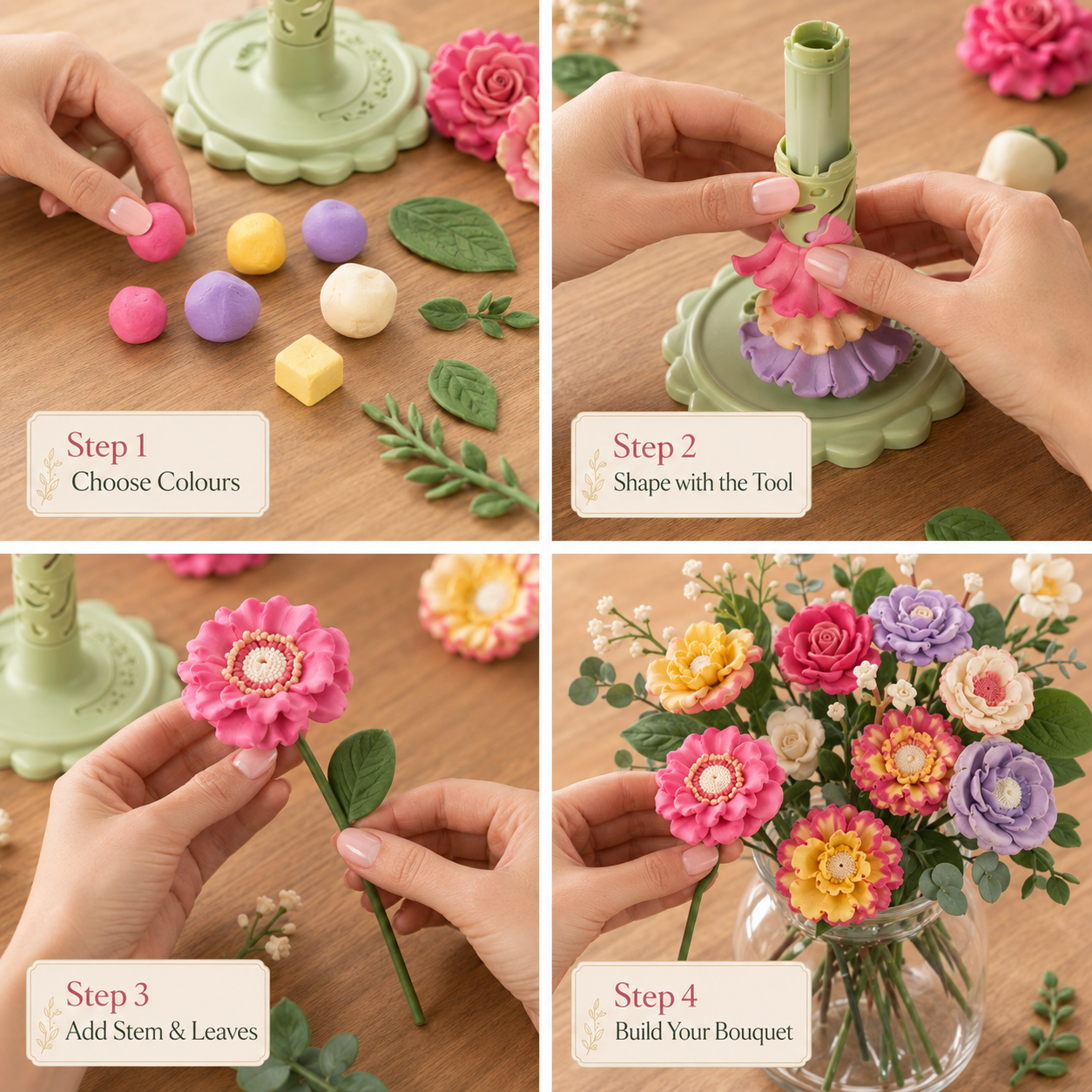 DIY Clay Flower Bouquet Kit – Create, Display & Enjoy
