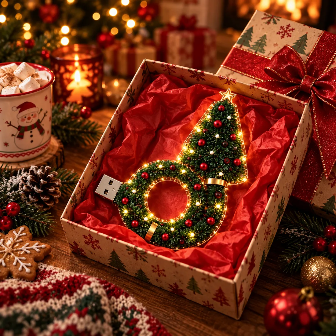 Christmas projector light in gift box