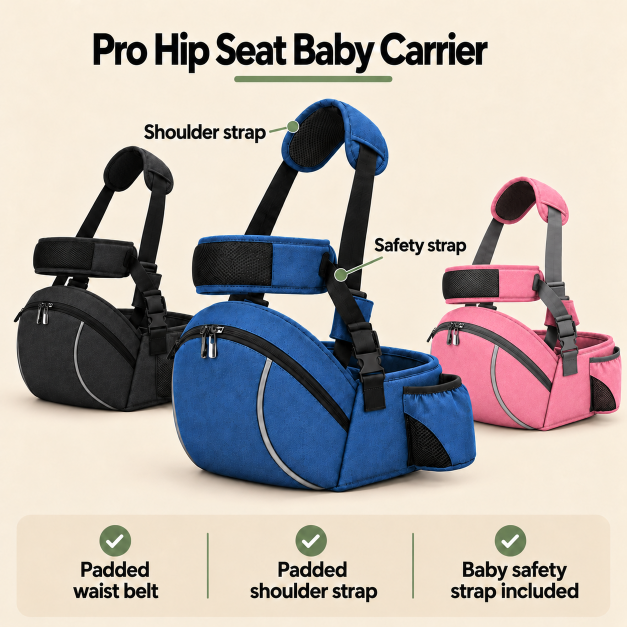 👶 Limited-Time 50% OFF Pro Hip Seat Baby Carrier with Storage