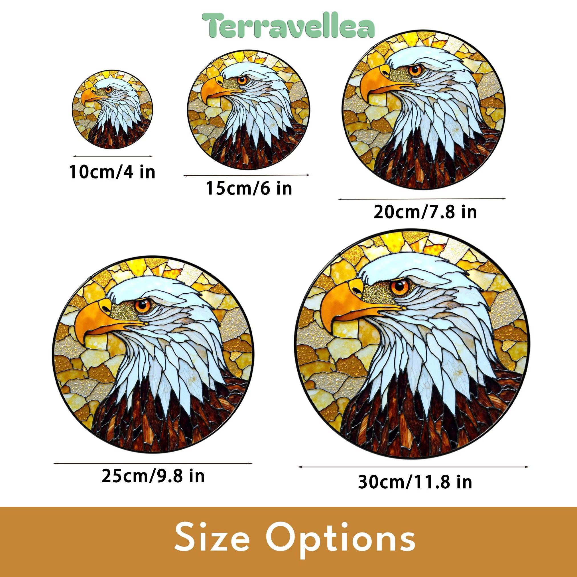 Bald Eagle Stained Glass Suncatcher – Patriotic Window Decor – Gift for Veterans, Dad, or Nature Lovers - image 10