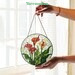 Calla Lily Bloom Round Stained Glass Suncatcher Sunlight Window Art Gift for Garden Lover - image 1