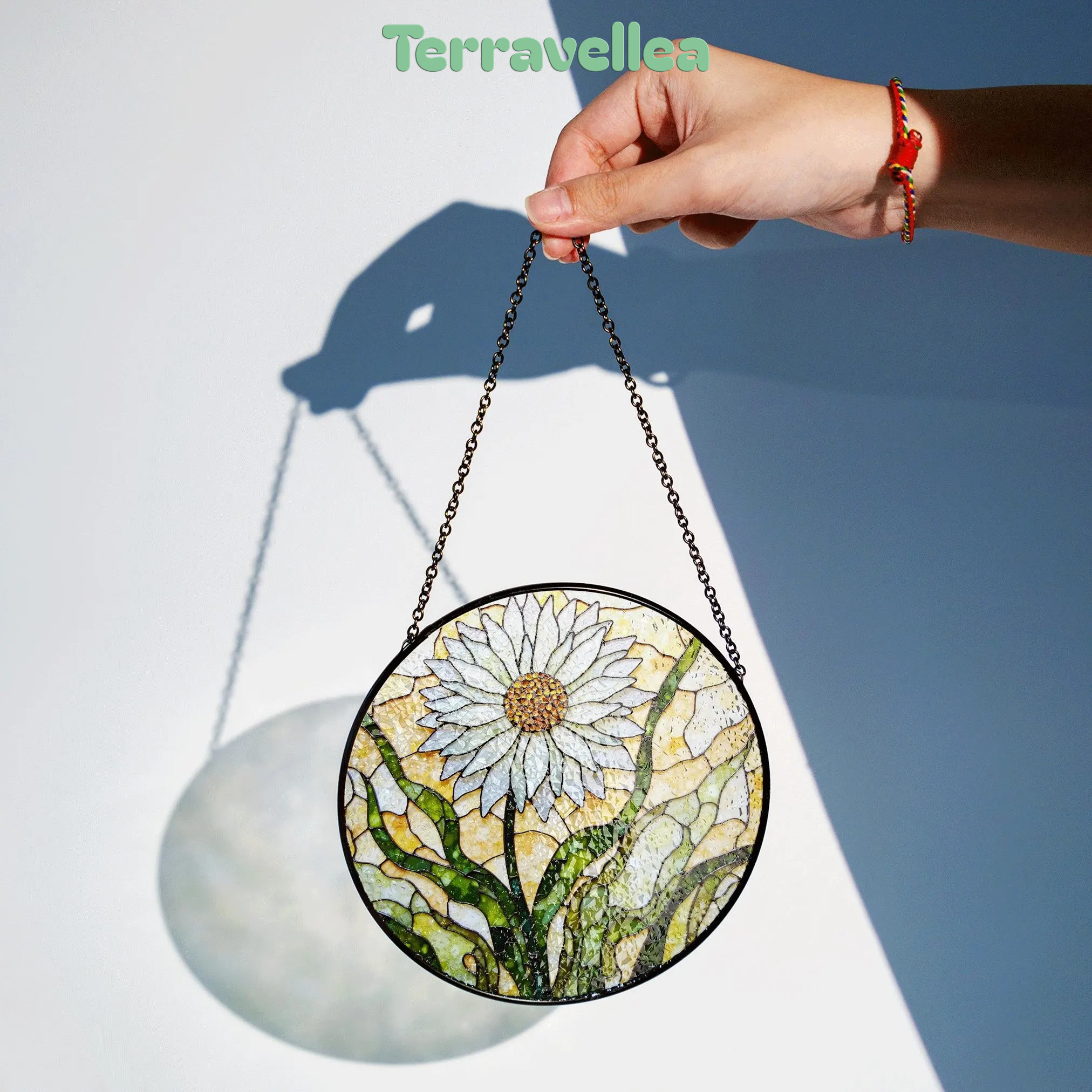 Daisy Stained Glass Suncatcher Window Hanging Gift for Mom Friend - image 2