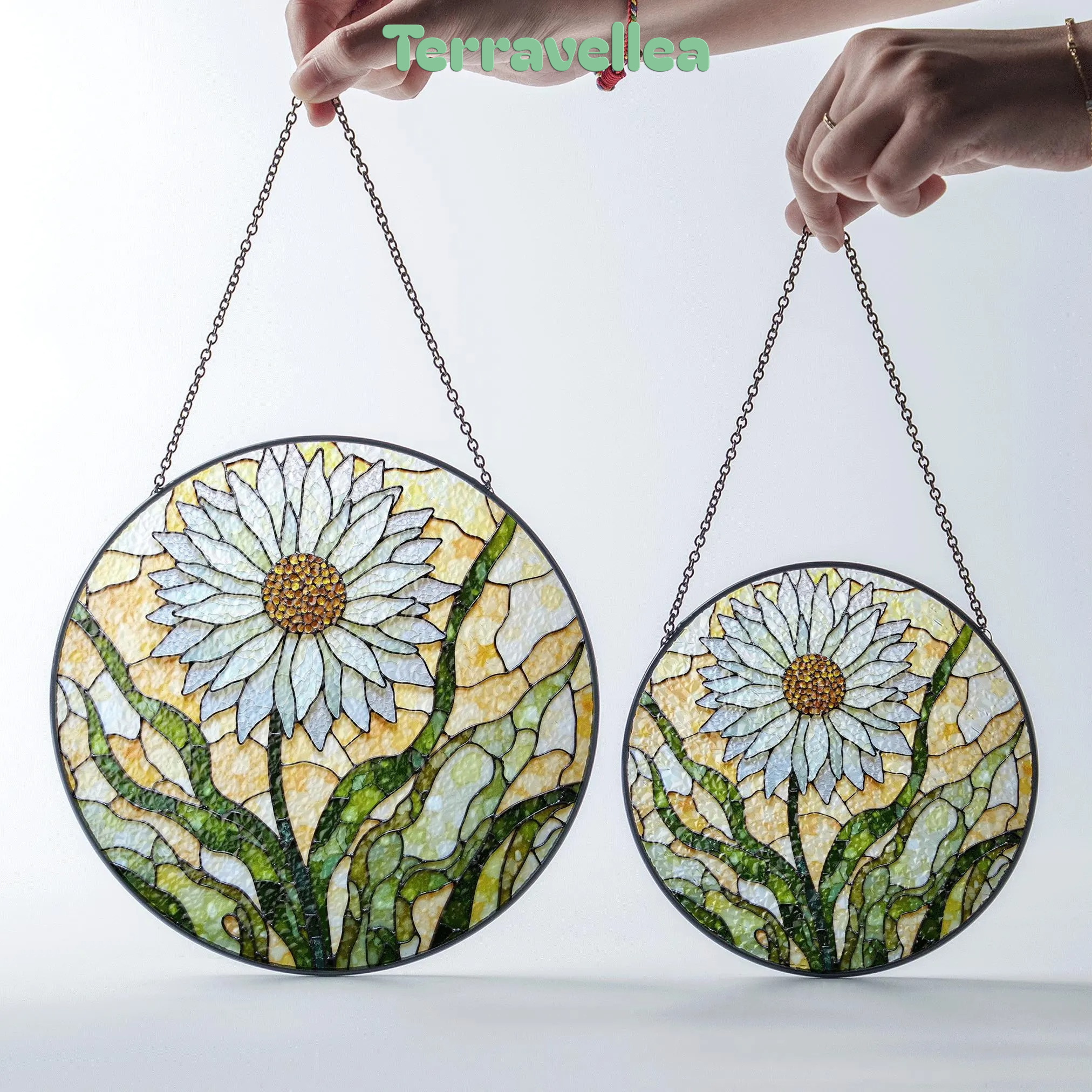Daisy Stained Glass Suncatcher Window Hanging Gift for Mom Friend - image 7