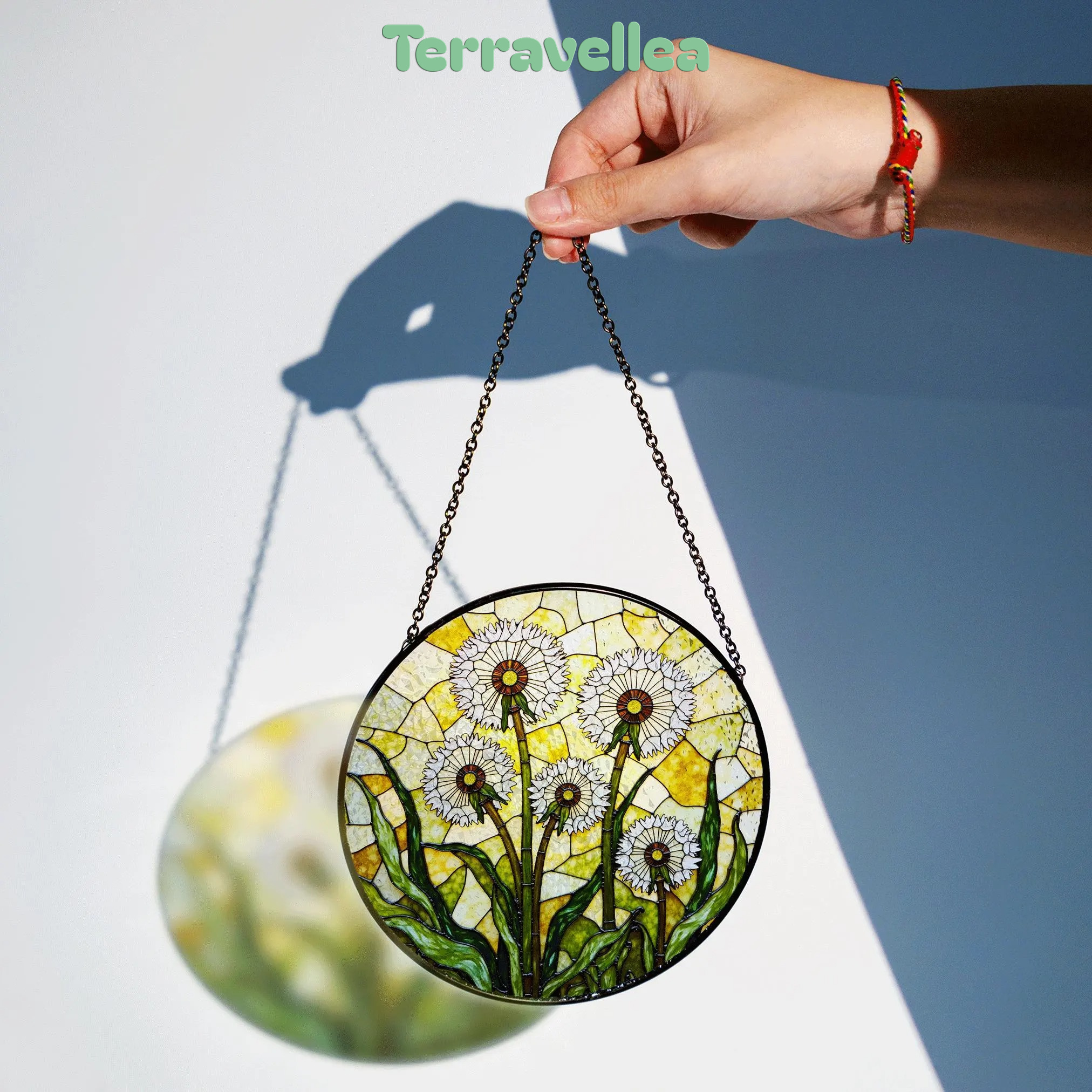 Dandelion Stained Glass Suncatcher Window Decor Gift for Nature Lovers - image 2