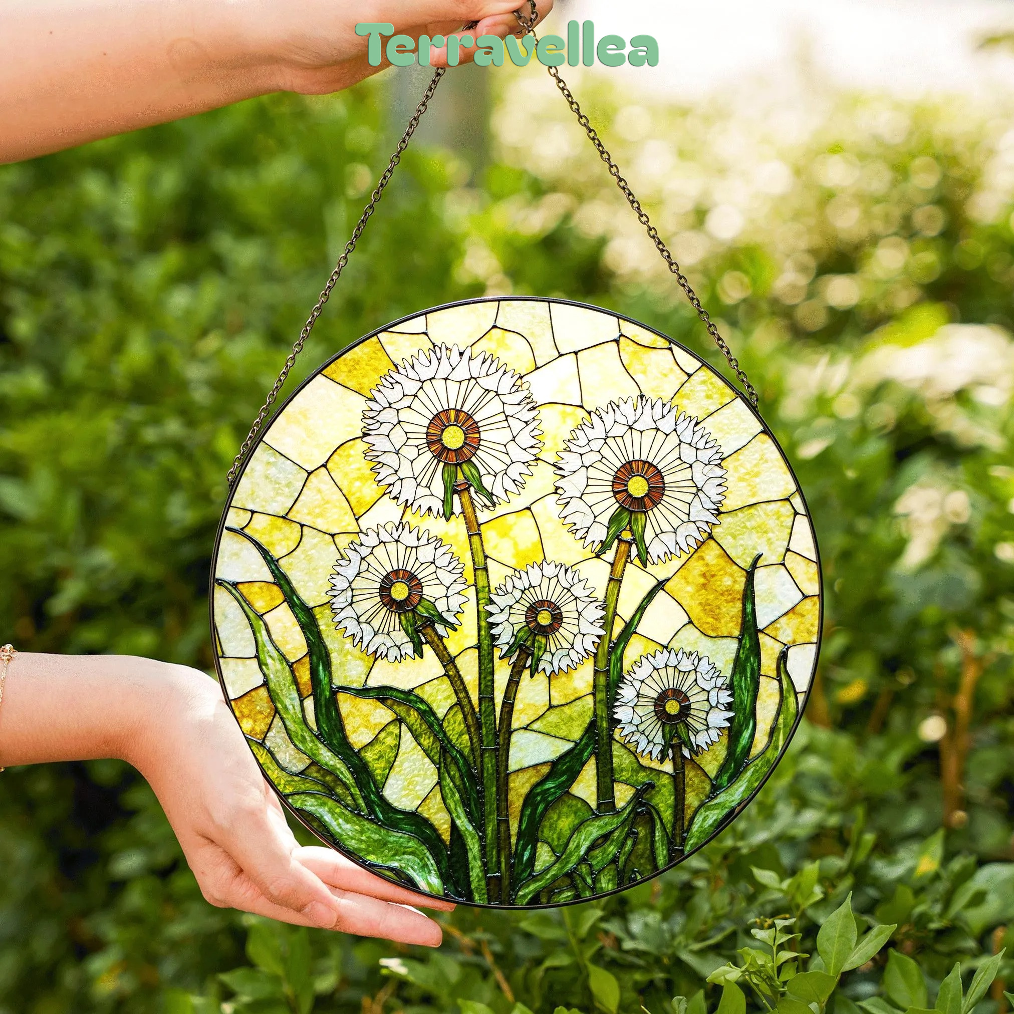 Dandelion Stained Glass Suncatcher Window Decor Gift for Nature Lovers - image 6