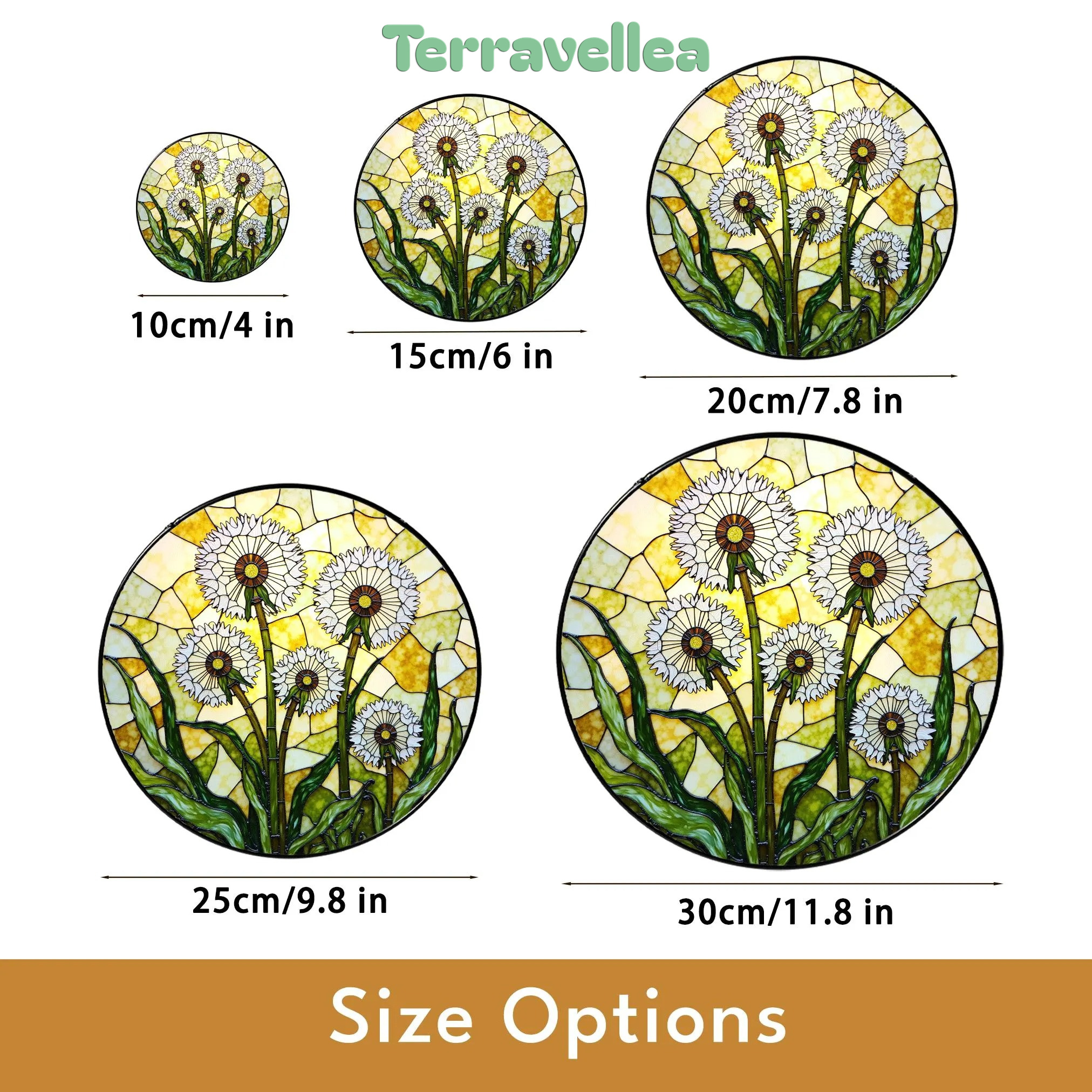 Dandelion Stained Glass Suncatcher Window Decor Gift for Nature Lovers - image 10