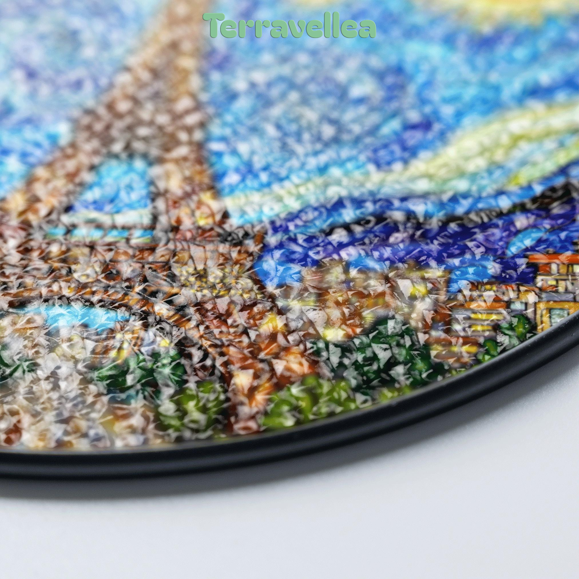 Eiffel Tower Starry Night Style Round Stained Glass Suncatcher Gift for Paris Lover - image 8