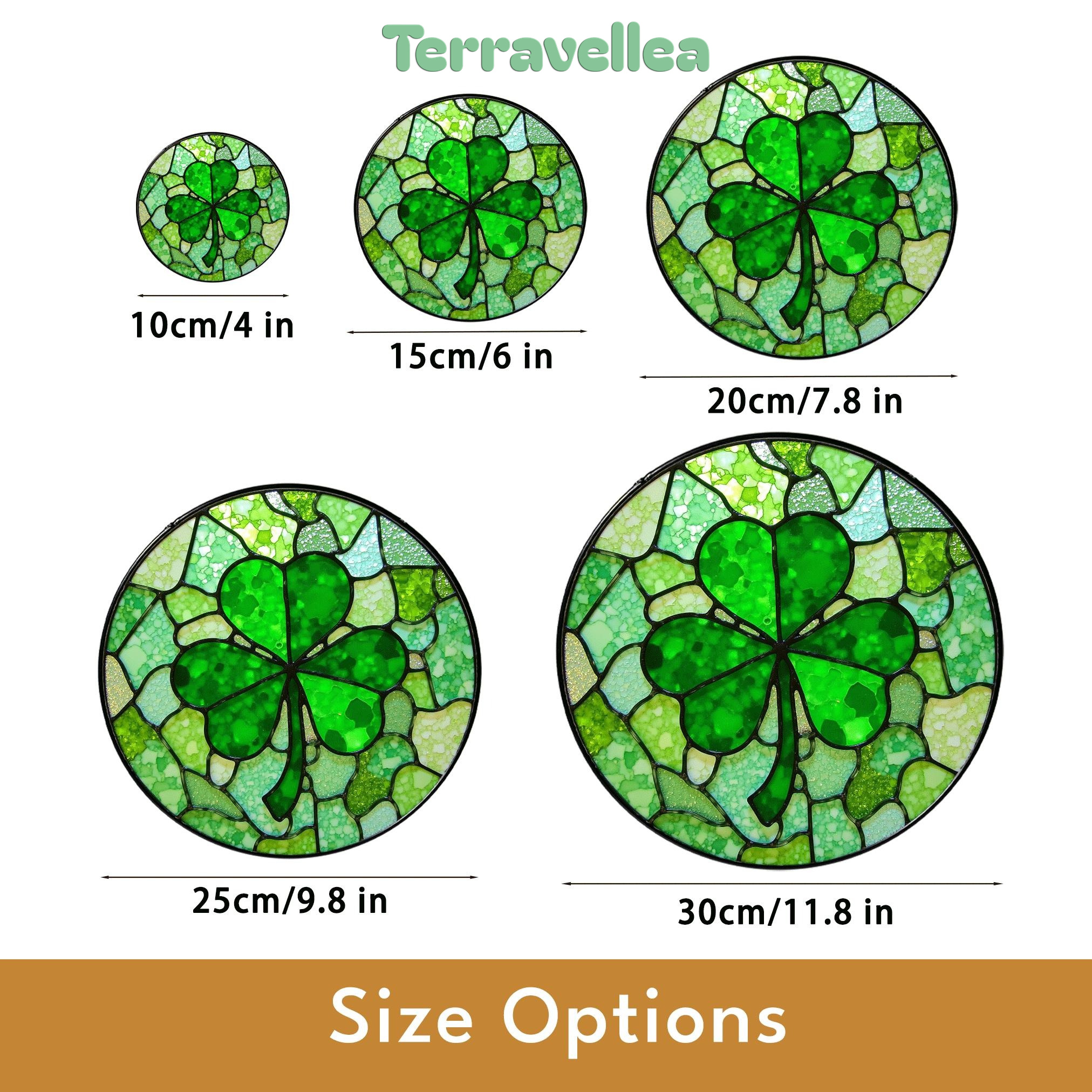 Green Four Leaf Clover Stained Glass Suncatcher Window Decoration Unique Gift for St Patrick's Day - image 10