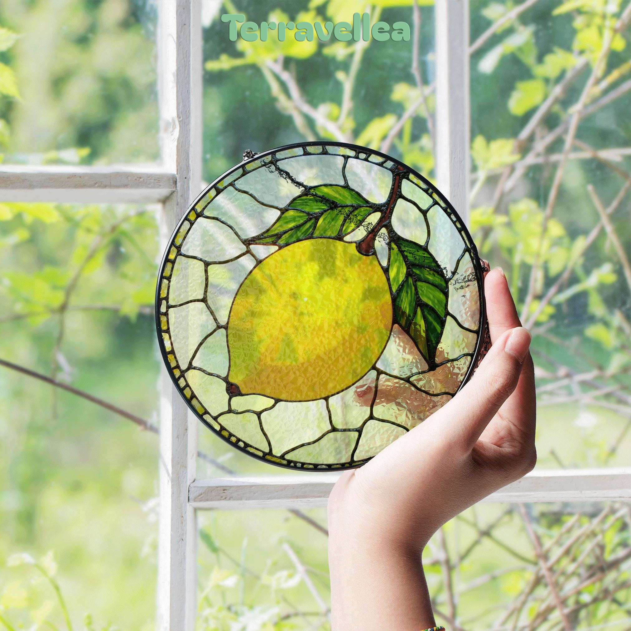 Lemon Stained Glass Suncatcher Window Decor Gift for Mom Friend - image 4