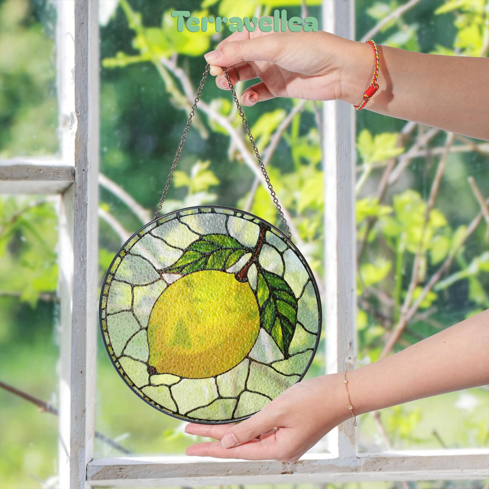 Lemon Stained Glass Suncatcher Window Decor Gift for Mom Friend - image 5